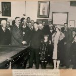 Captain Treacy, President of the Australian Amateur Billiards Council welcomes Walter Lindrum home after his first trip to England in 1930, Dolly as a child